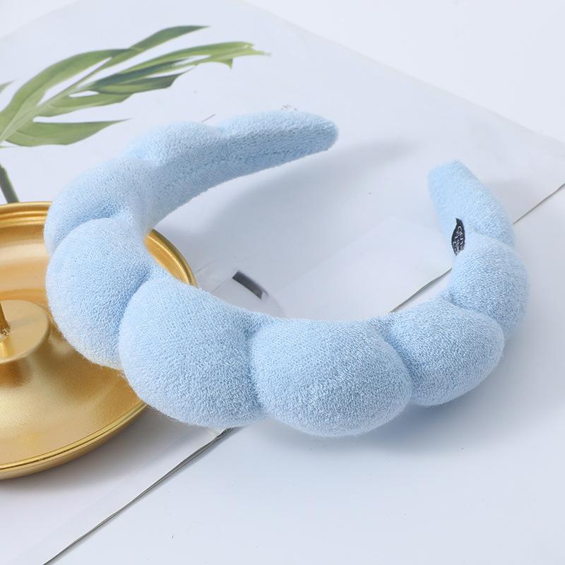 Губчатые повязки на голову для женщин и девочек, пышная повязка для волос, махровая ткань с пузырьками для макияжа, Co Spa, ретро повязка для волос, женские аксессуары для волос, головные уборы