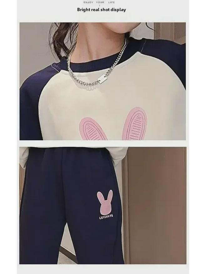 Стильный комплект одежды на весну и осень для девочек, модная спортивная одежда для детей 8-9 лет