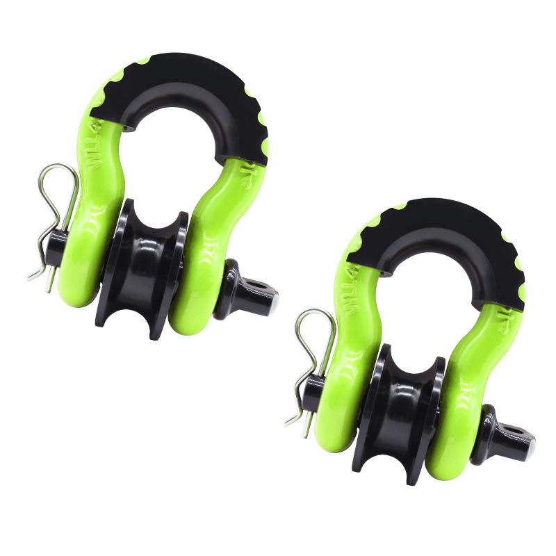 3/4" D Ring Shackle Snatch Blocks 29T Break Strength Heavy Duty Shackles Screw Pin for Tow Strap Winch Off Road Vehicle Recovery