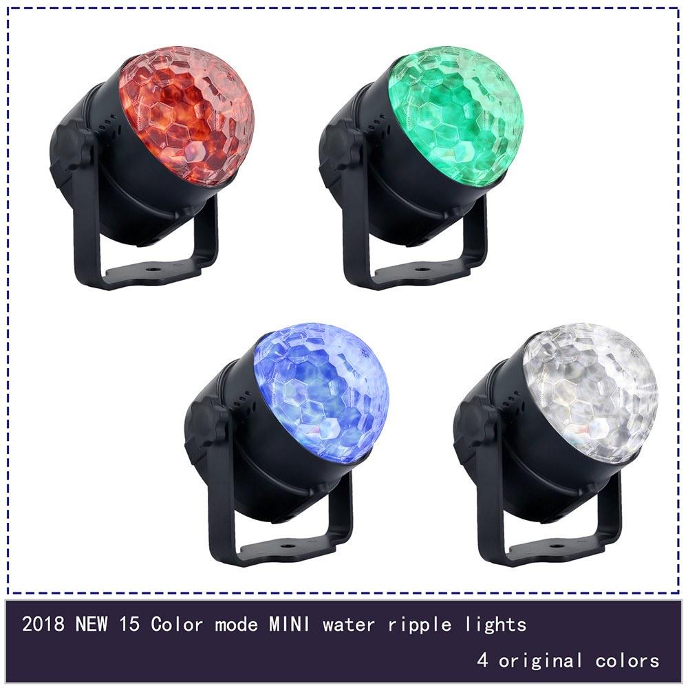 6W 15-Color Water Wave Projector Light Projecting Lamp with Remote Controller for Parties Accasions - EU Plug