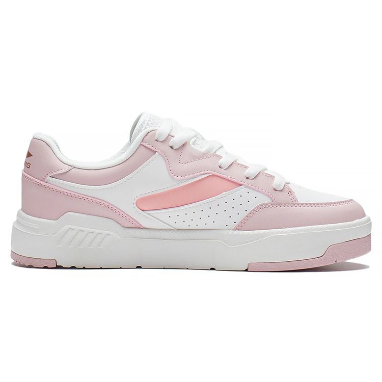 Кроссовки женские Li Ning Ace нескользящие износостойкие низкие для скейтбординга белые розовые AGCS032-2