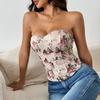 Sexy Hot Girl Low-cut Halter Flower Wrapped Chest Diamond Fishbone Waist European And American Vest