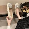 Fashion Women's New Square Toe Summer Shallow Mouth Rhinestone Decoration Design Mary Jane Daily Casual Single Shoes Zapatos De Mujer