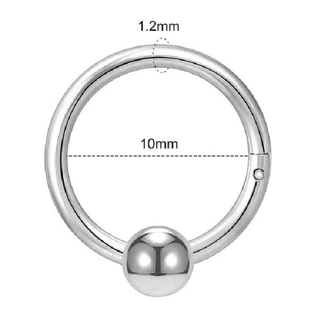 ZS 1 PC Round 316L Stainless Steel Nose Ring Men 16G Septum Clicker 8MM/10MM Punk Rock Ear Helix Septum Rings Piercing Jewelry