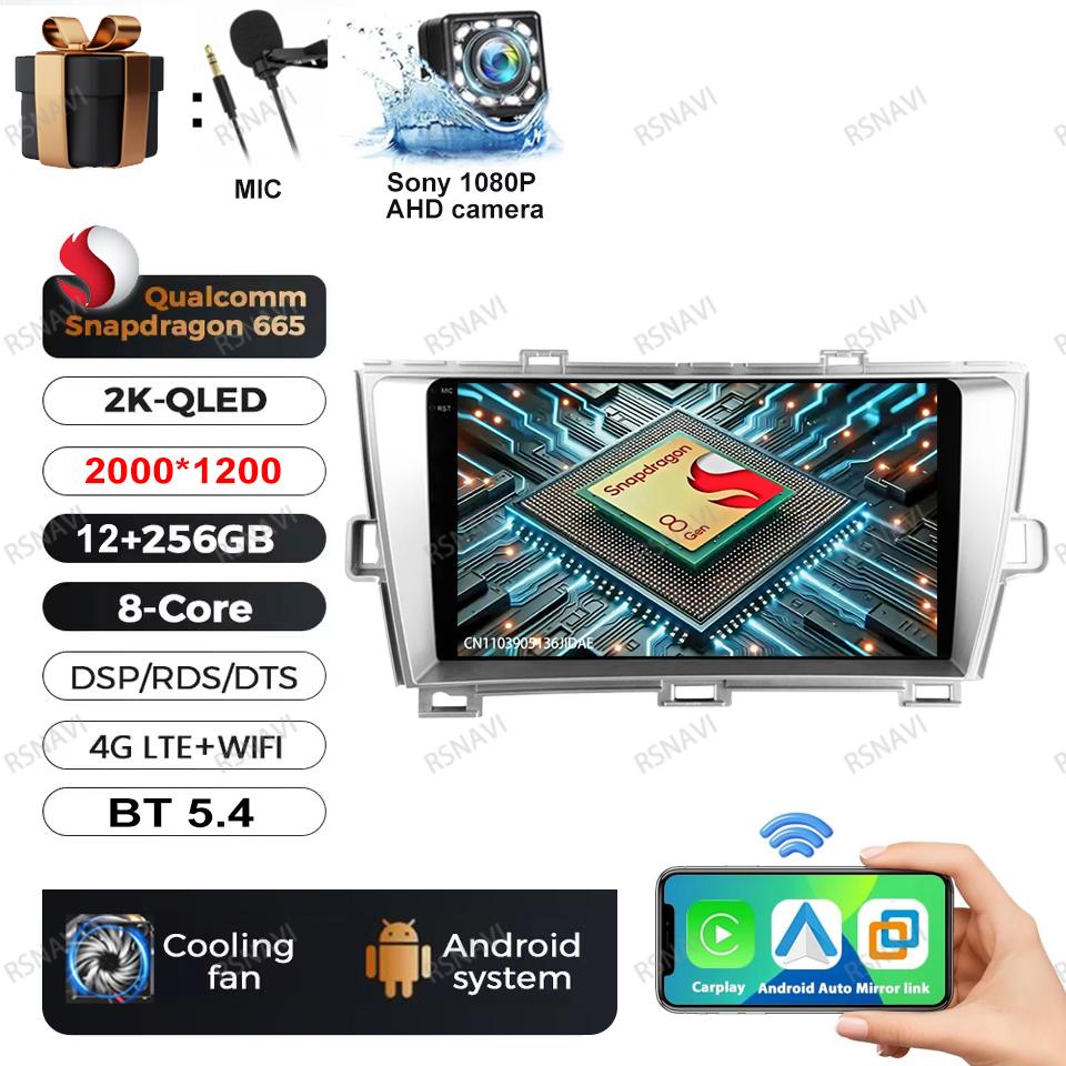 Android 16 Multimedia For Toyota Prius 2009 2010 2011 2012 2013 2015 XW30 Video Player Car Radio BT GPS Autoradio Navigation RDS