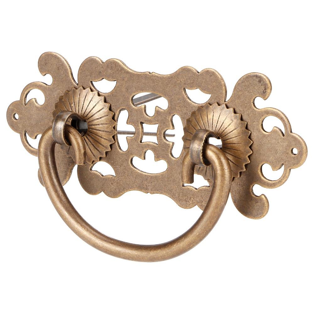 2pcs 10.2*4.1cm Drawer Handles Brass Furniture Handles Antique Cabinet Pulls Drawers