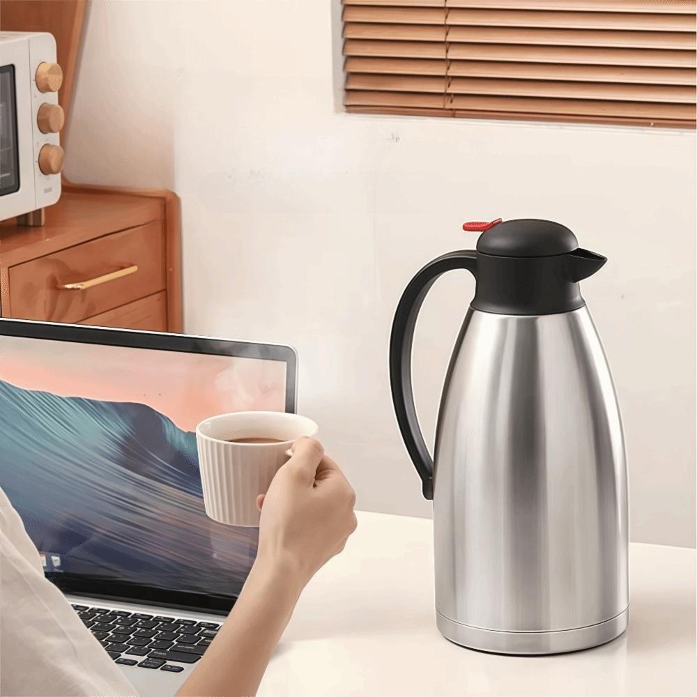 2L Thermal Coffee Jug Stainless Steel Insulated Kettle Durable Thermos Flask Living Room