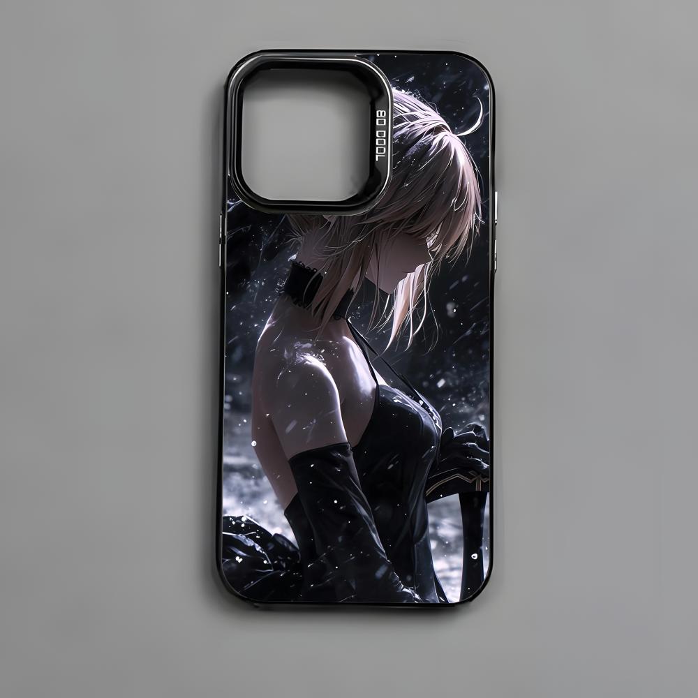 Чехол для телефона Fate Zero Stay Night S-Saber для iPhone 16 15 14 13 12 11 Pro Max Черный Матовый Разноцветный Лазерный Металлик Аврора