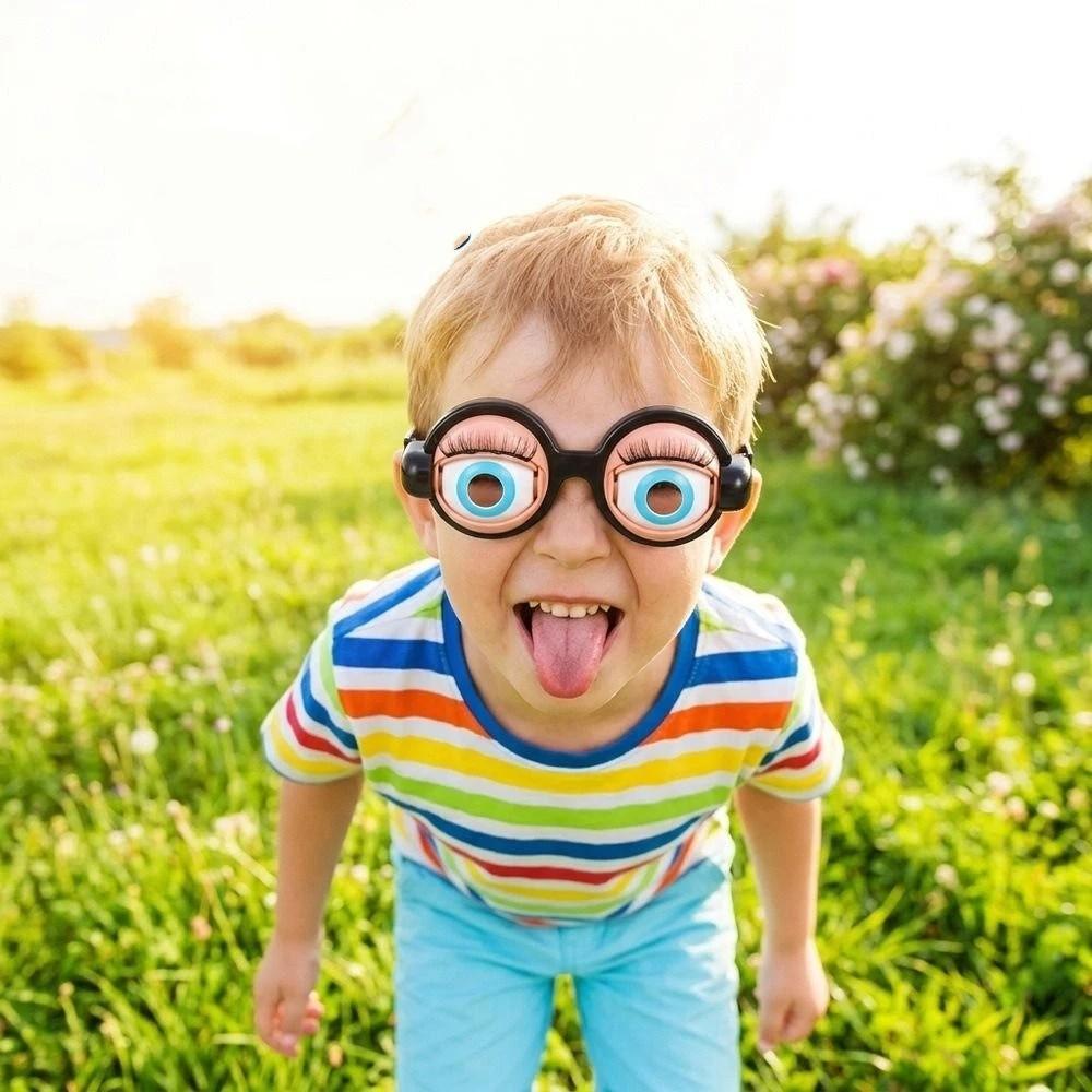Pull String Funny Glasses Toys With eyelashes Novelty Glasses Crazy Eyes Props Birthday Gifts