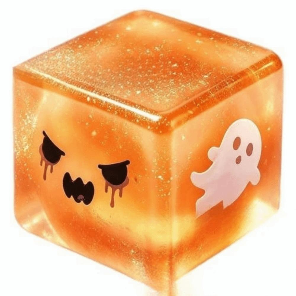 Spooky Design Fidget Toy Slow Rebound Stress Relief Toy Cube Maltose Squishy Halloween