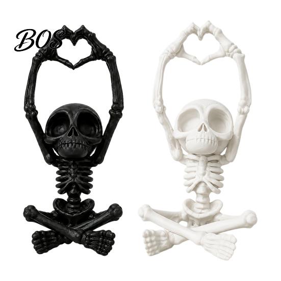 Creative Shelf Decorations Heart-Matching Skull Ornament, 3D Printed Skeleton Statue, Gothic Halloween Table Decoration Compact Size Sculpture
