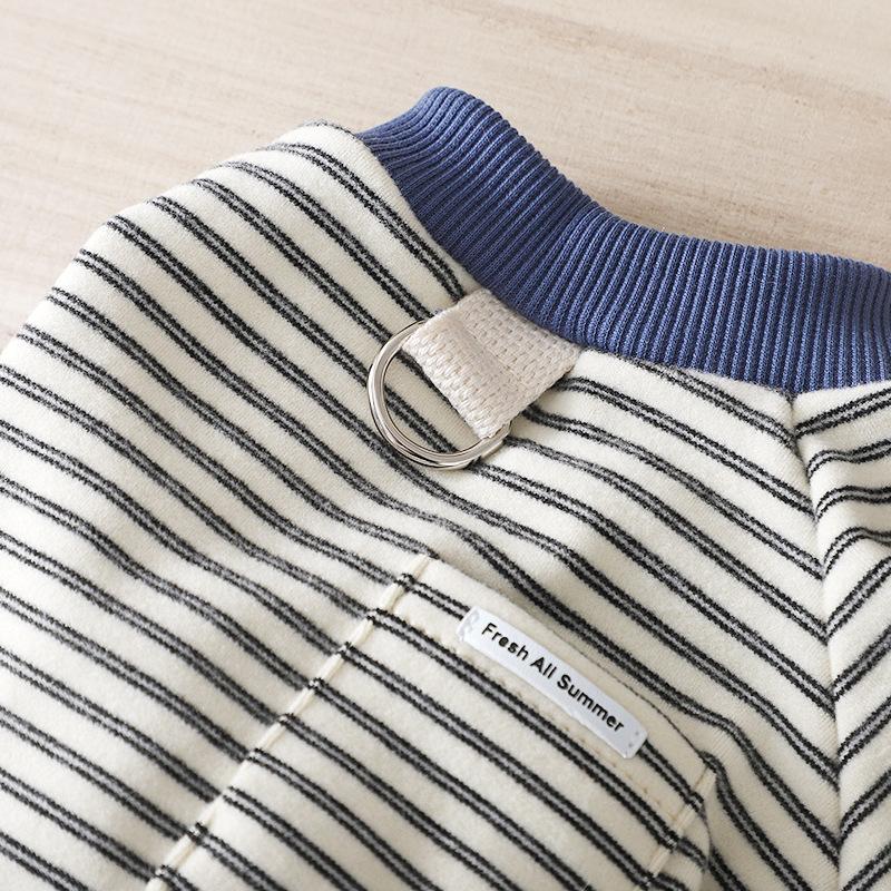 Pet Spring Striped Short Sleeve Cat T-shirt Teddy Two Leg Top Sunscreen Vest Puppy Clothes Dog Clothes for Small Dogs
