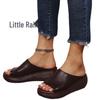 Women's Summer Outdoor Peep-Toe Wedge Slippers - Thick-Soled European and American Fashion