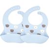 Lemayer Silicone Waterproof Bib, Blue Bear, 2 Pieces, 1 Piece