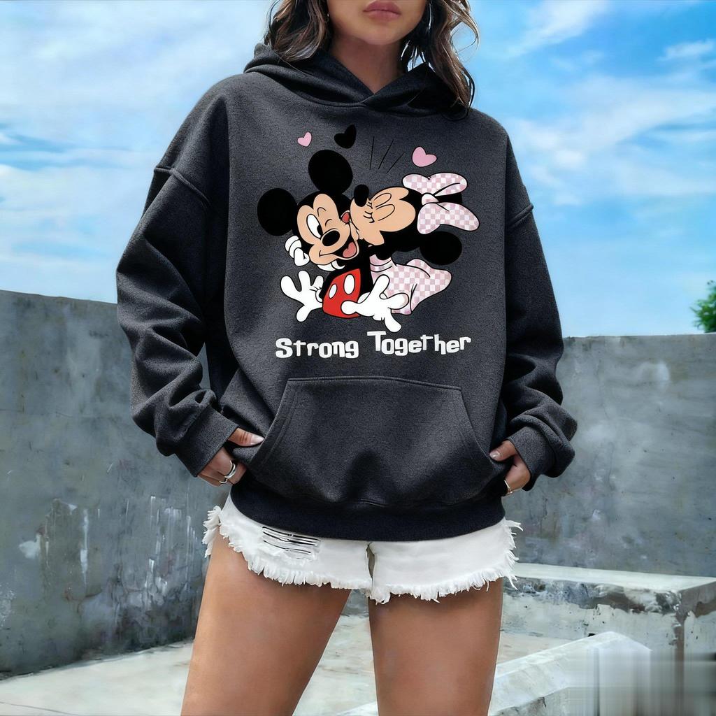 Унисекс Худи с графическим принтом Disney Happy Halloween Женская Мужская Мультяшный Пуловер Толстовка Уличная Одежда Осень Повседневная Мода Трендовая