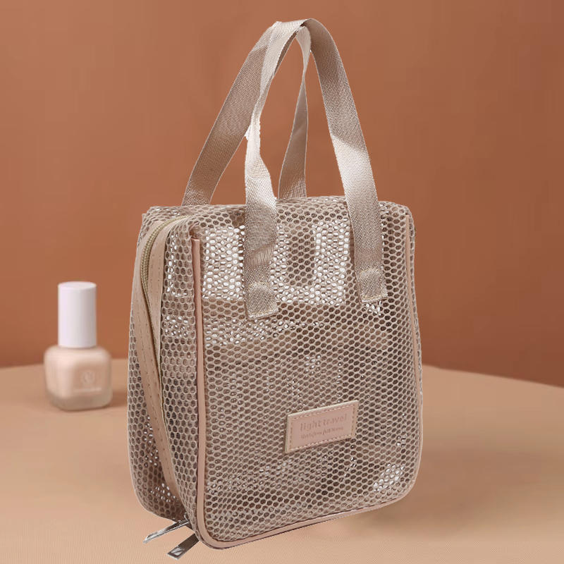 Модная повседневная сетчатая косметичка большой вместимости, ручная, многофункциональная, с отделениями, дорожная сумка для туалетных принадлежностей и хранения