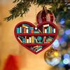 Heart Shaped Christmas Ornament Acrylic Bookshelf Xmas Tree Hanging Decorations 2D Flat