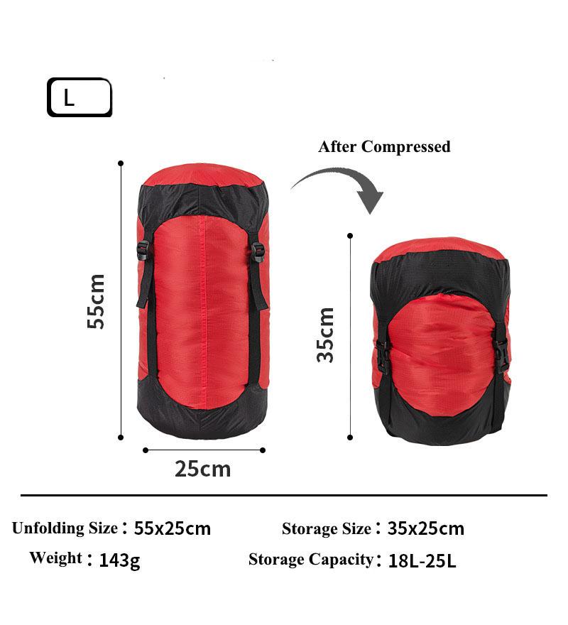 Для использования на открытом воздухе Водоотталкивающий Спальный мешок Чехол-упаковка Сжимаемый мешок для вещей Хранение в походе Сжимаемый мешок-чехол для бэкпэкинга Путешествий Пешего туризма