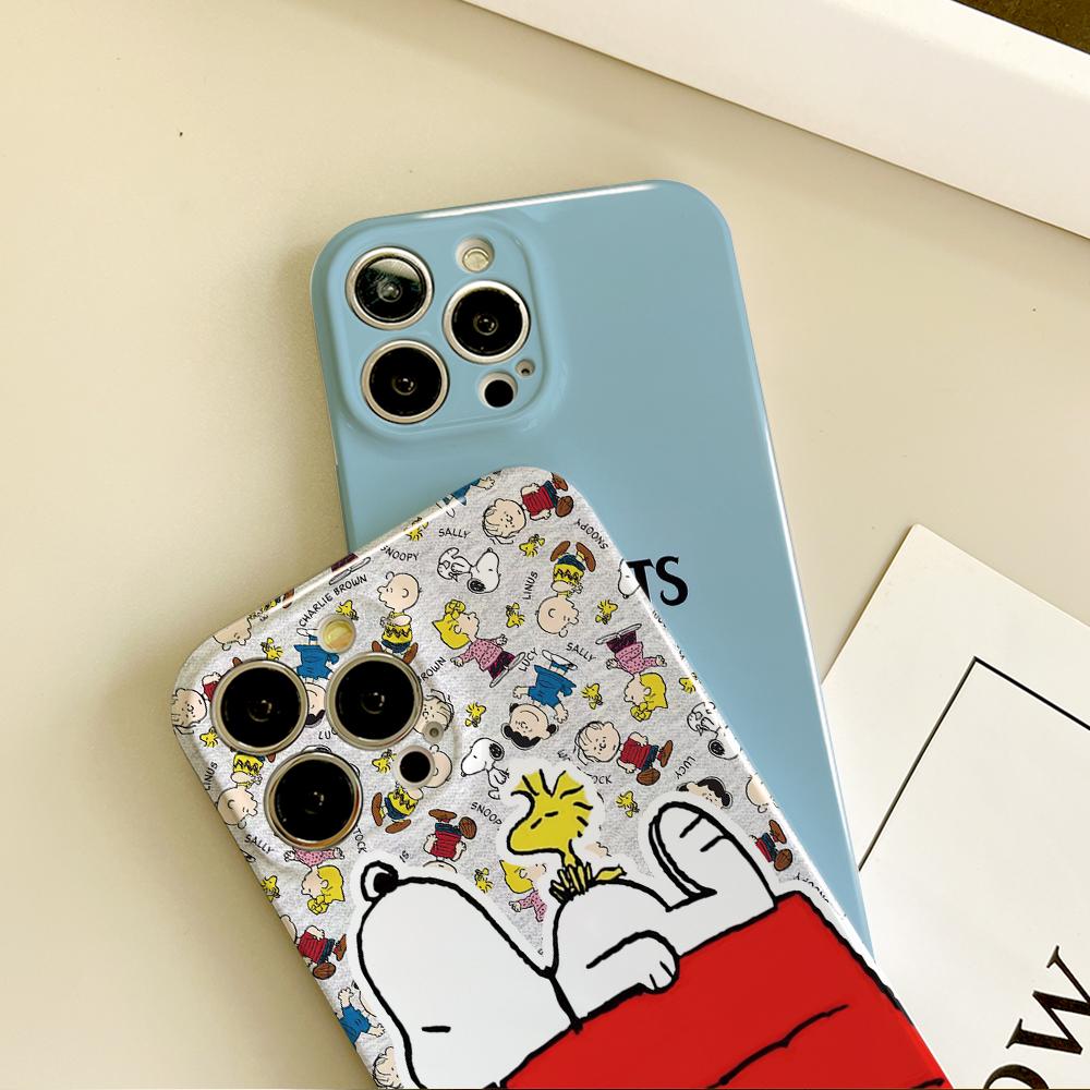 MINISO Милый чехол для телефона S-Snoopy Dog для iPhone 16 15 14 13 12 11 Plus Pro Max Mini Всесторонний прочный персонализированный чехол