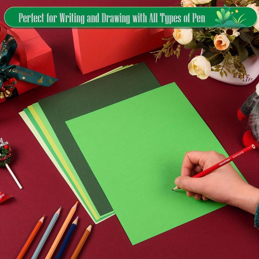 24Sheets Green Cardstock Paper 10.63 X 15.35inch Card Stock 180gsm/65lb Cardstock for Card Making, Invitations, Scrapbooking, DIY Art Craft Supplies