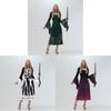 Halloween Witch Crazy Hooded Dress With Digital Print For Costume Parties