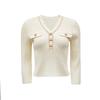 VEROMODA 2025 Spring V-Neck Knit Top with Chain & Sequins