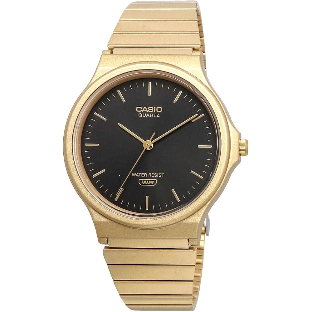 [Casio] CASIO Analog Watch, Cheap Casio MQ-24GA-1A, Unisex, Black Sunburst Dial, Gold Metal Band, Overseas Model [Parallel Import]