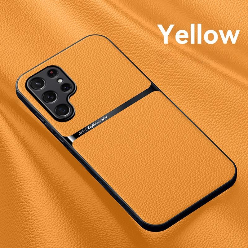 Для Samsung Galaxy S22 Ultra чехол автомобильный магнитный держатель кожаный чехол для телефона для Sumsung S 22 Ultra S22 + Plus противоударный задний чехол