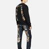 Evisu FW23 Кумадори Дарума Большой M Принт Лого Круглый вырез Пуловер С длинным рукавом Толстовка Мужская толстовка Черный 2EAHTM3SW1080RXCT