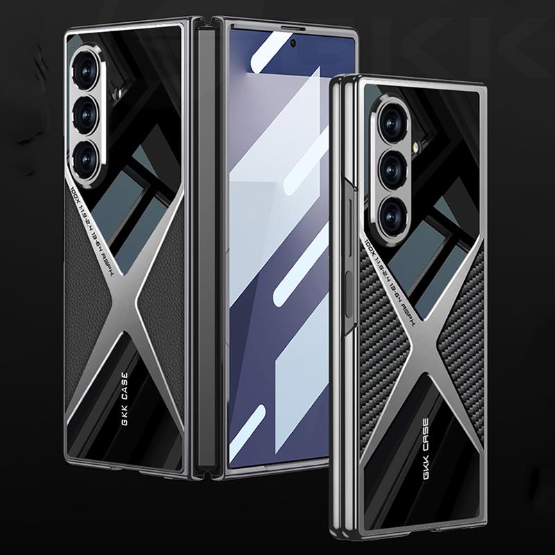 GKK Роскошный чехол с покрытием Super X для Samsung Galaxy Z Fold 7 6 Внешний экран Стекло Пластик Жесткая задняя крышка для чехла Galaxy Z Fold7