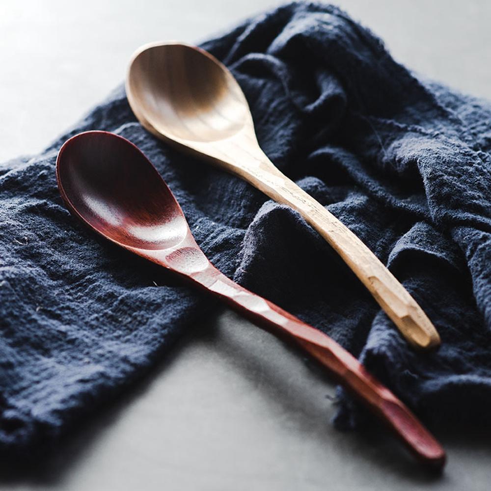 Teaspoon Wooden Kids Rice Dinner Cooking Dessert Soup Spoon Tableware Wooden Spoon Kitchen Gadgets