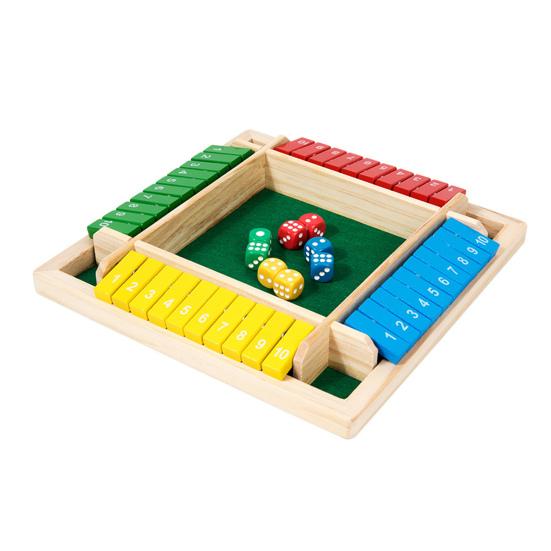 Настольная игра Shut The Box Обучающая игра в кости Стратегическая игра 2-4 игрока Дети Взрослые Семейный вечер Вечеринка Интерактивная деревянная игрушка Закрой коробку