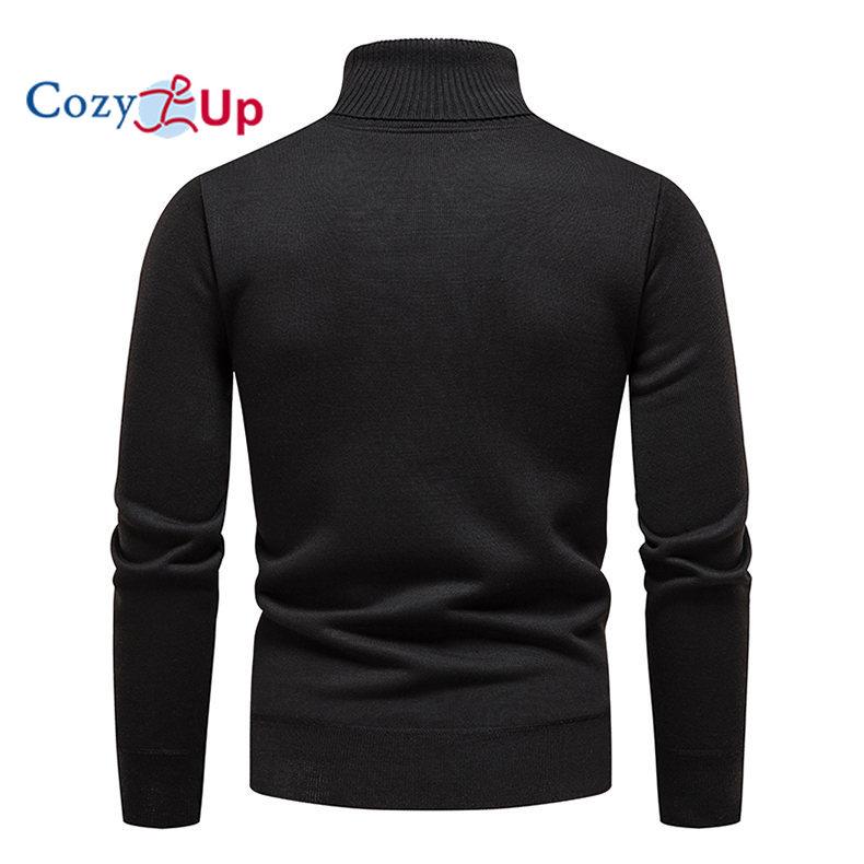 Cozy Up 11 Colors Men's Autumn and Winter Turtleneck Plus Velvet Thickened Round Neck Knitted Sweater