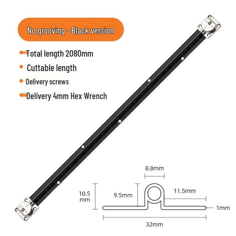 Surface-Mounted No-Groove Wardrobe Door Straightener for Double-Opening Cabinets