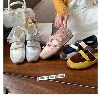 Версия из коровьей кожи туфель «виноградная мама» с вырезом в виде капли воды, двойной застежкой-липучкой, в цветовой гамме, балетки Мэри Джейн, женская повседневная спортивная обувь