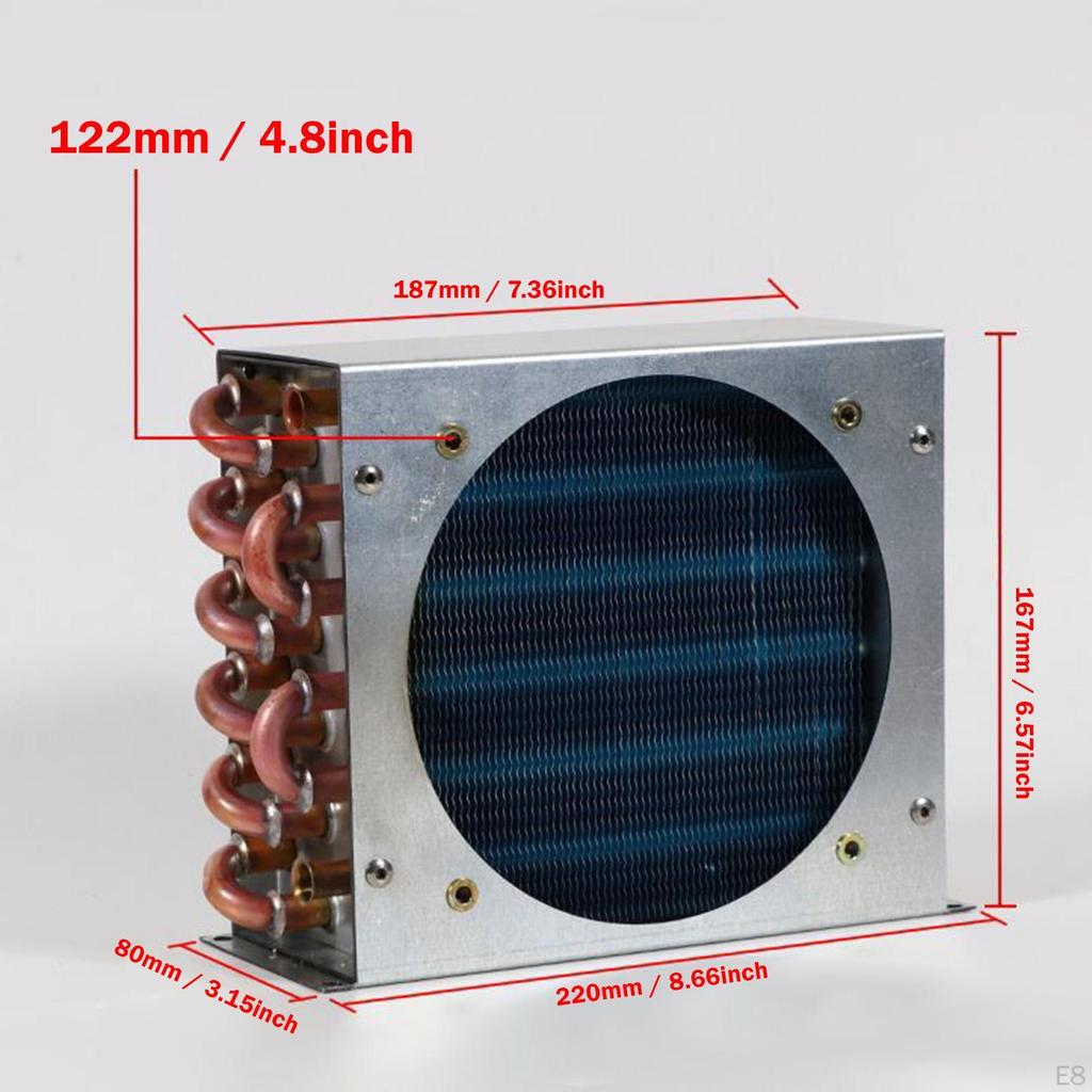 Конденсатор для холодильника Компактный алюминиевый оребренный Маленький радиатор с воздушным охлаждением Водяное охлаждение