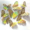 12pcs Set 3D Butterfly Wall Stickers Hollow Butterfly Decoration DIY Art Decor Crafts for Bedroom and Living Room Decor