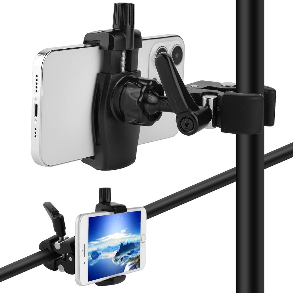 Mippko Phone Holder for Golf Cart/Microphone Stand/Cart/Railing/Handlebar/Rod,Fit for 3.5~7.5 inch iPhone/Nexus/HTC/LG/Smartphone,360°Adjustable