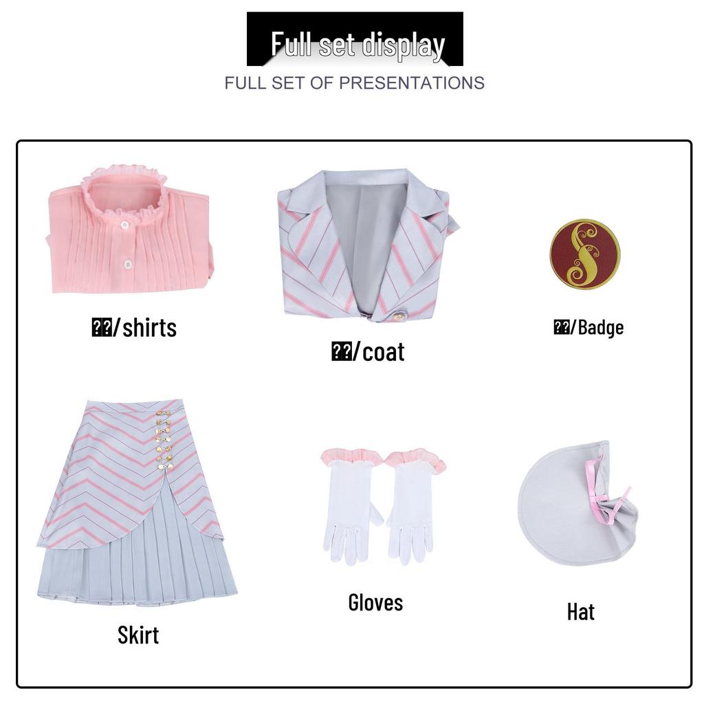 Эльфаба и Глинда Костюм Злой Ведьмы для косплея на Хэллоуин - Волшебное розовое платье и мантия