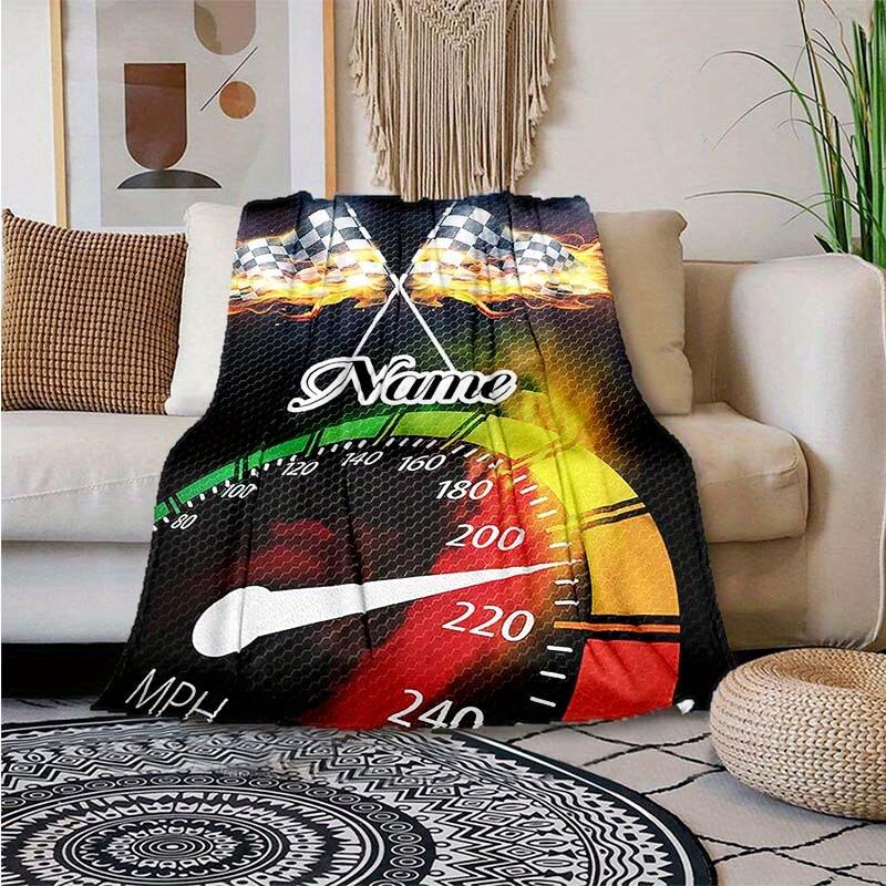 Racing Dashboard Customize Your Name Blanket Used For Chair Office Sofa Bed Camping Soft And Warm Giving Friends And Relatives Birthday Graduation