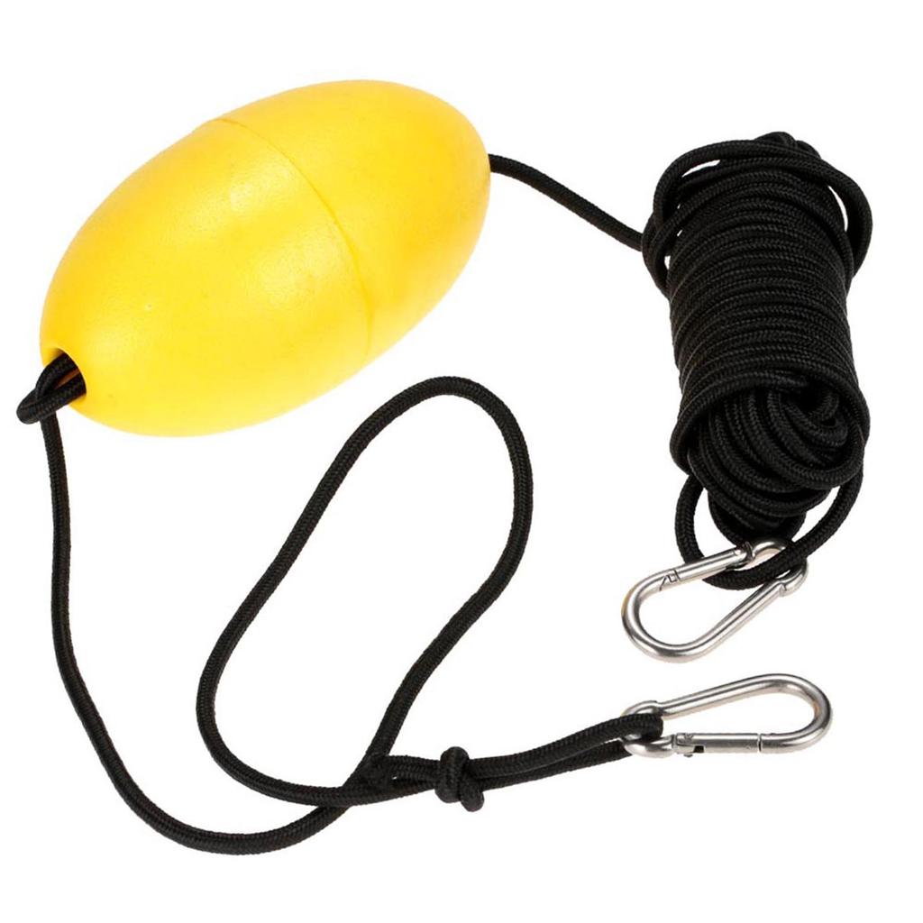 1pc Kayak Drift Anchor Tow Rope Tow Line 9.1m 30ft Long Nylon Rope Stainless Steel Clips Kayak Accessory