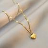 1PC Trendy Simple Gold Color Heart Pendant Chokers Necklace for Women Temperament Love Letter Thin Clavicle Chain Jewelry Gift