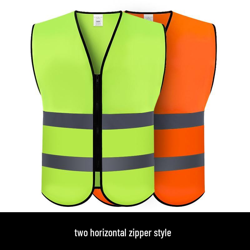 Reflective Multi-Pocket Safety Vest for Construction, Sanitation, and Traffic.