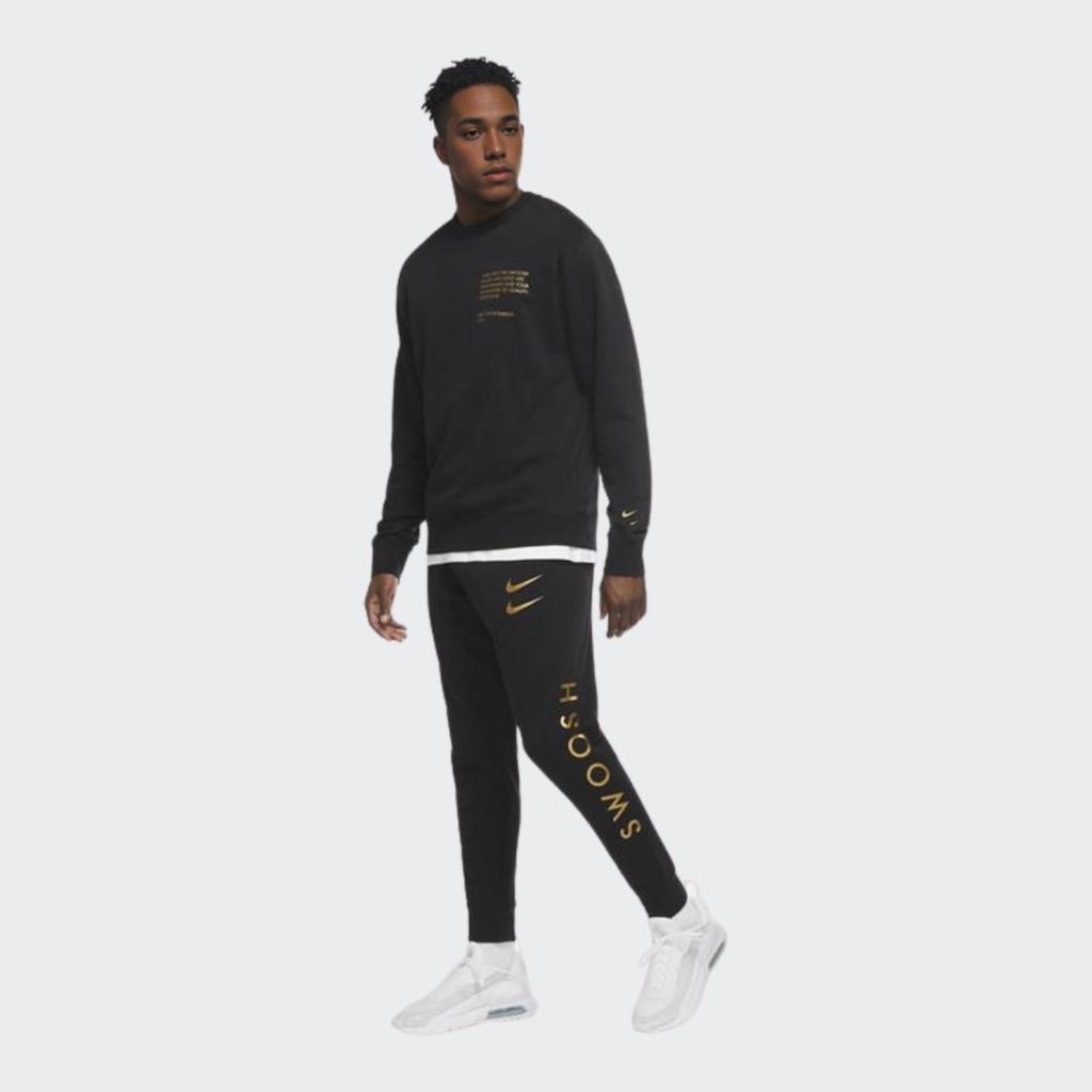 Nike Fleece-Lined Knit Printed Casual Joggers Men Bottoms Black DO2804-010