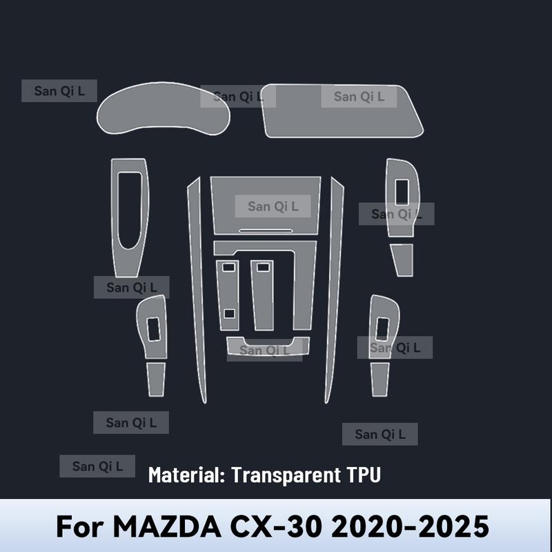 Прозрачный ТПУ Для MAZDA CX-30 2020-2025 Центральная консоль автомобиля Медиа-панель приборной панели Навигация Защита от царапин Пленка для интерьера
