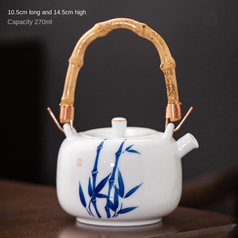 Hand-painted Japanese Style Lifting Pot Tea Pot Kung Fu Tea Set With Filter Coarse Ceramic Purple Clay Pot Ceramic Tea Pot Puer