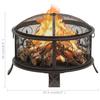 Rustic Fire Pit with Poker 67.5 cm XXL Steel