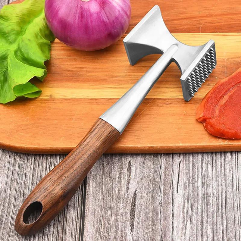 304 молоток для мяса из нержавеющей стали, двусторонний размягчитель для мяса, бытовой молоток для мяса, кухонные инструменты, выключатель для стейка, гаджеты