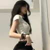 Sexy Girls Y2K Solid Tees Short Style Fashion Women's T-shirts Street Wear