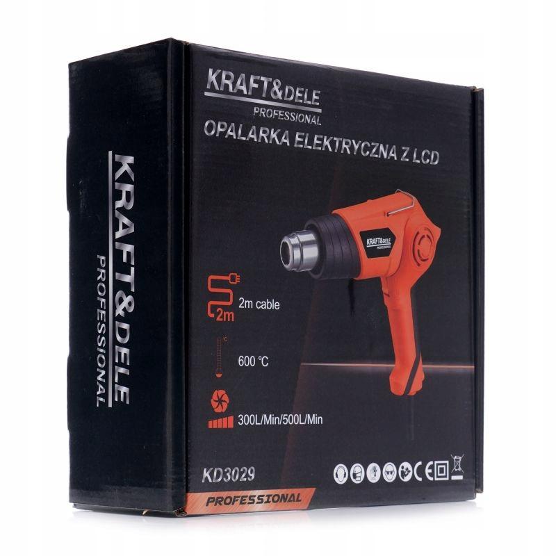 Electric Heat Gun with LCD Display 230V 2000W 2 Speeds 4 Nozzles Kd3029
